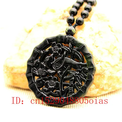 Сертифицированный китайский натуральный черный зеленый нефритовый цветок кулон