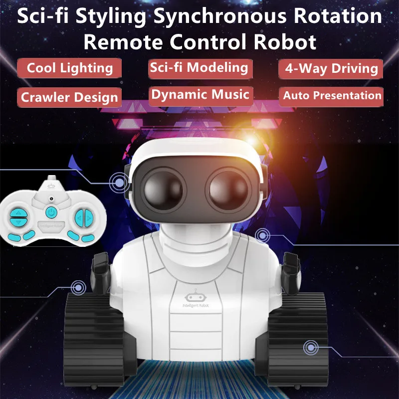 Автоматический демонстрационный робот на гусеничном ходу с дистанционным