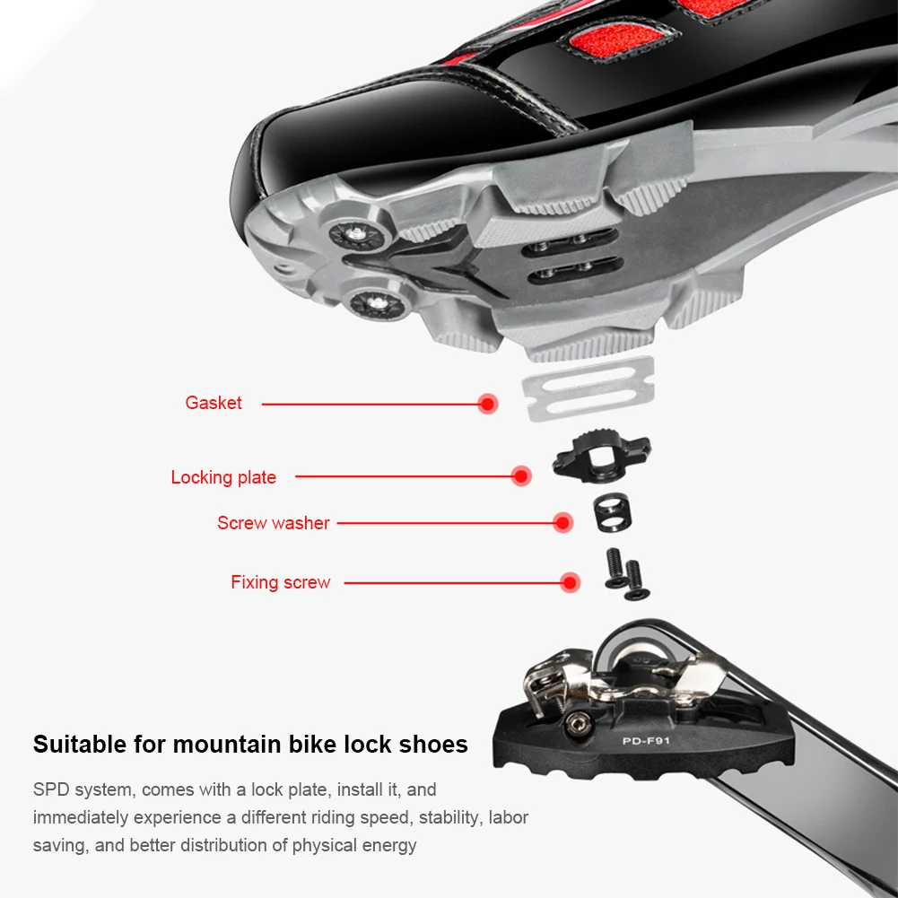 

Mountain Bike Pedals with Cleats Bearing Cycling Padels Self-Locking Compeatible with Shimano SPD