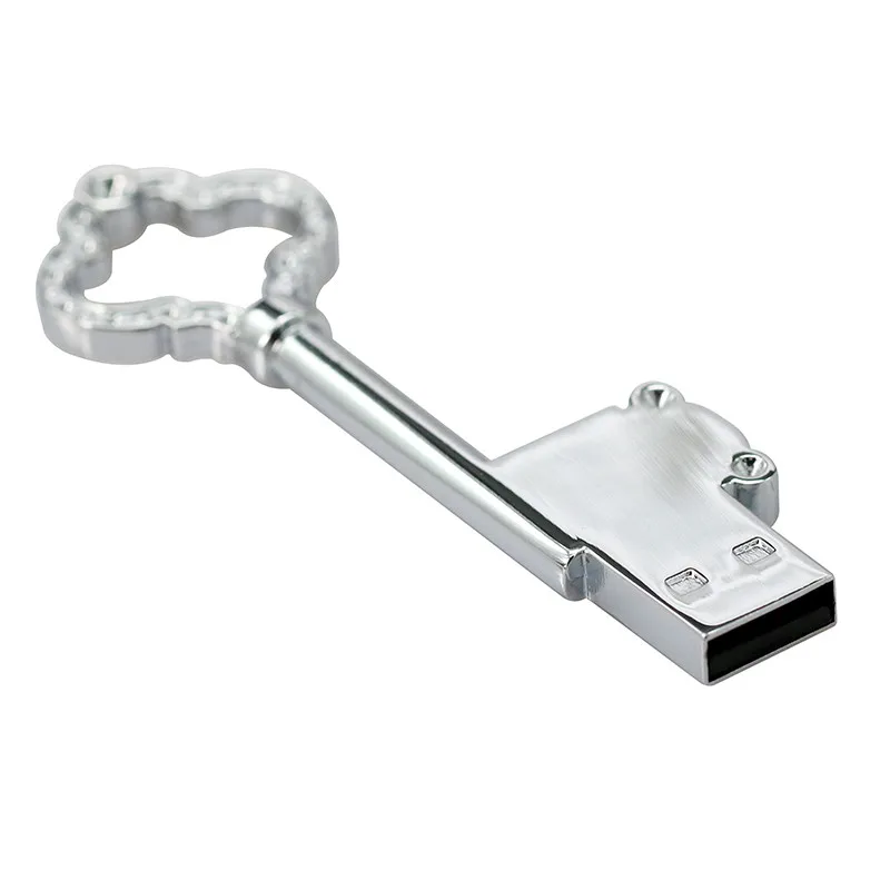Сердце ключ USB флэш-накопитель ювелирные изделия Алмазный ключ ручка-накопитель 4G 8GB 16GB 64GB Флешка карта памяти Usb флешка водонепроницаемый металлический ключ