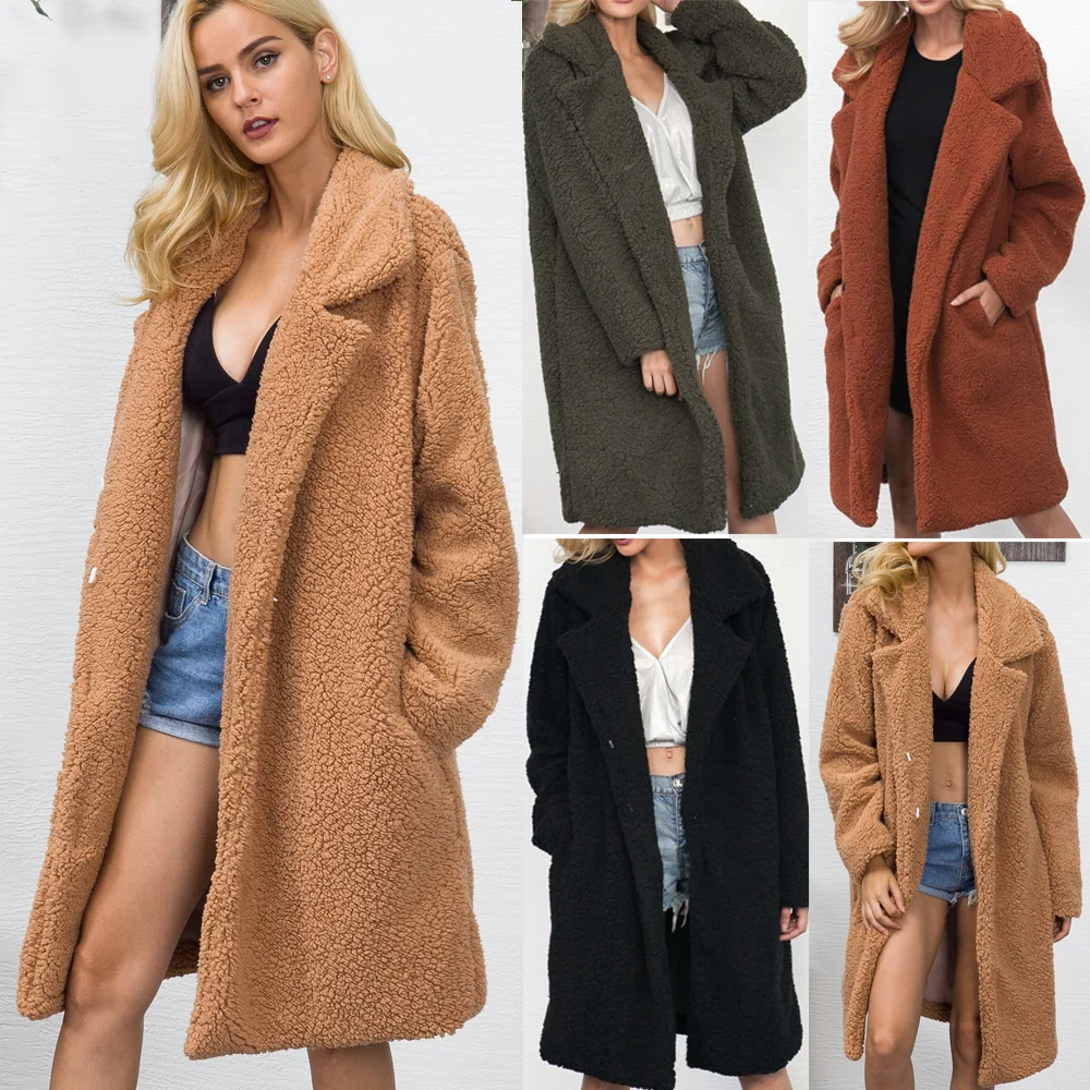 

large size Fur Coat Fleece Outwear femme Autumn Plush xnwmnz Women Overcoat Mujer куртка зимняя женская zarina куртка lanaed