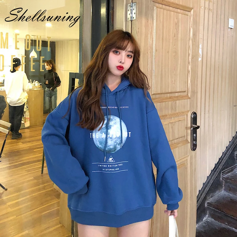 Shellsuning M XXL женские толстовки свитер для женщин пуловер Harajuku с принтом зимняя