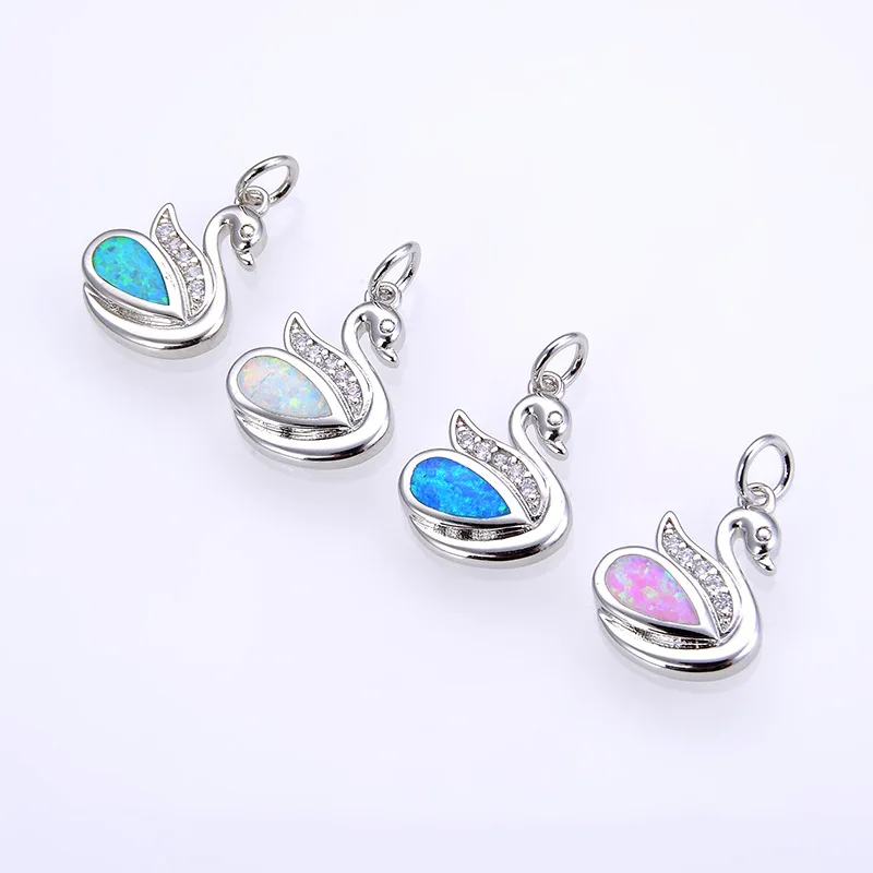 

KAMAF 2019 new accessories copper plating opal swan pendant DIY opal jewellery temperament of European and American women ne
