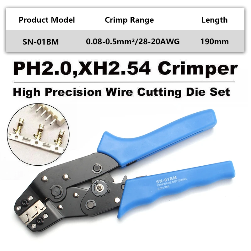 SN 01BM XH2.54 SM разъем пружинный зажим обжимной инструмент обжимные клещи AWG28 20 с 310 шт.