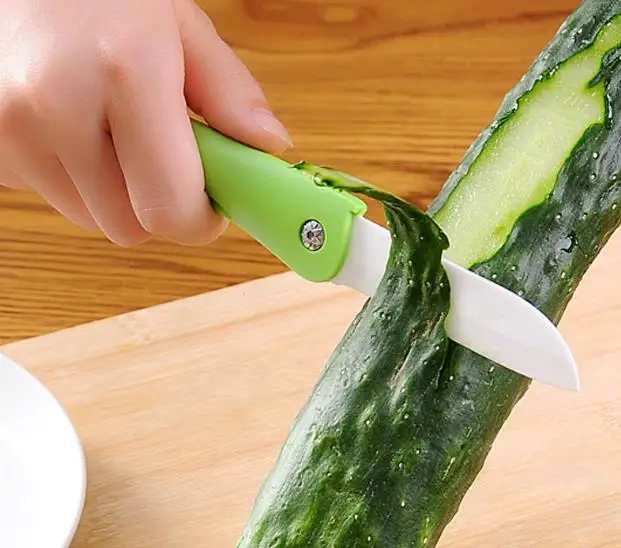 Многоцветный керамический складной нож для фруктов овощей портативный кухонный