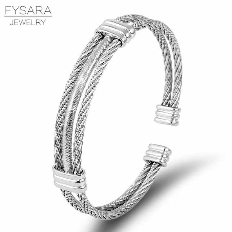 FYSARA Нержавеющая сталь Роскошные Очаровательные Браслеты уникальная плетеная