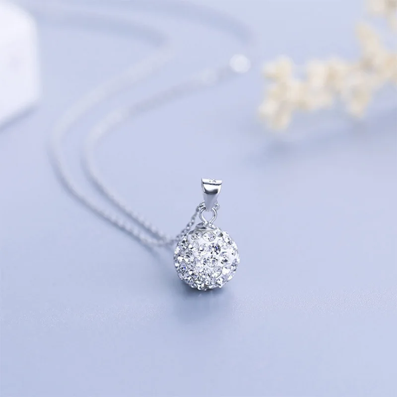 Ожерелье женское из серебра 925 пробы с кулоном в виде кубического циркония|Шармы|