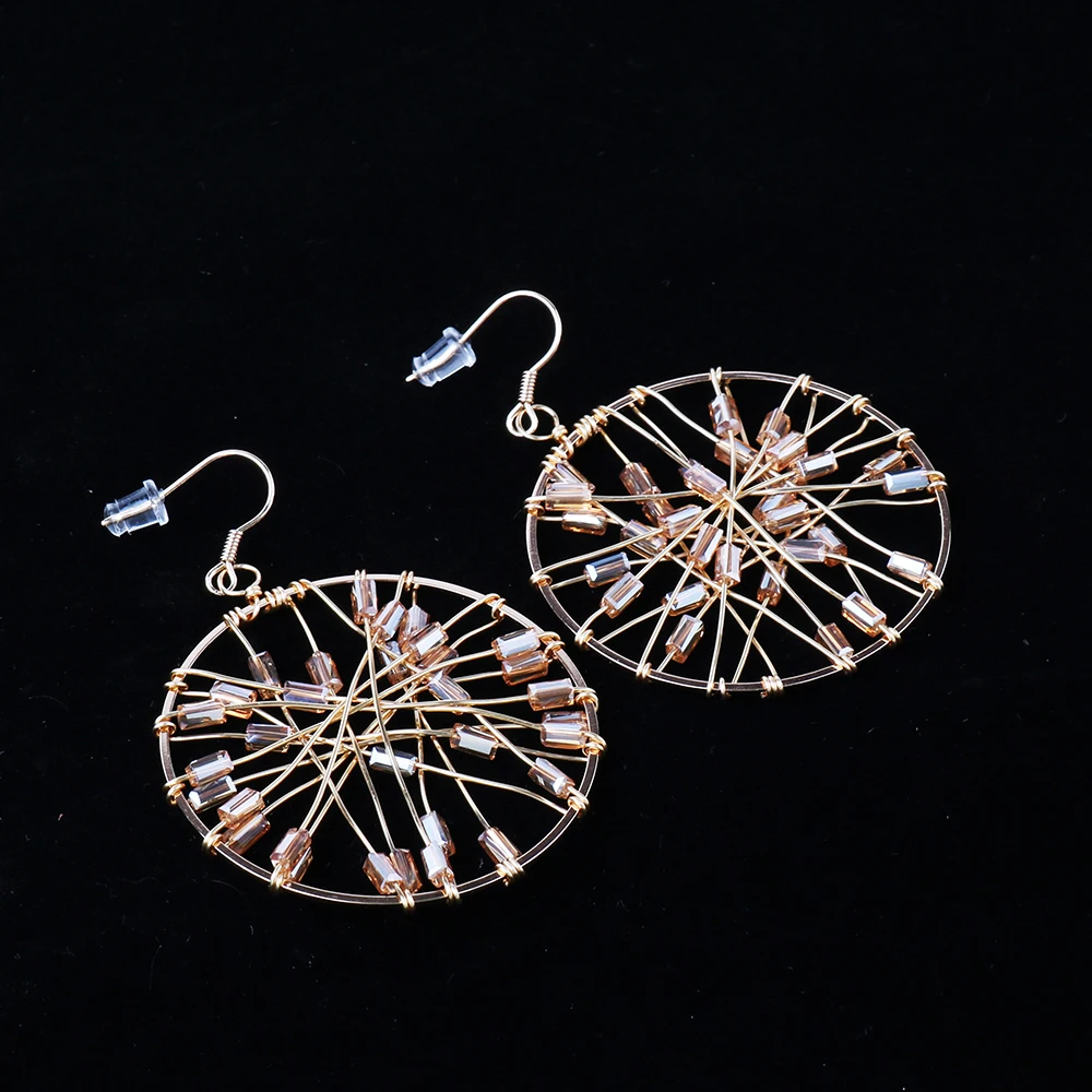 

Wholesale Price Drop Shipping Women Drop Earrings Jewelry Geometric Round Ear Drops Beads For Female Girls Party Gifts