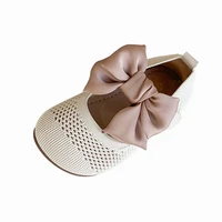 13 5 19cm brand knitting shoe child girl cute bowtie solid baby girl shoes little princess dress shoe khaki childrens flat shoe
