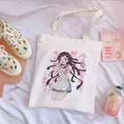Японское аниме Mikan Tsumiki, большая емкость 2021, Harajuku, женская сумка, повседневная, Y2k, Kawaii, Наплечные холщовые сумки, сумка для покупок Ulzzang
