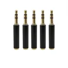 5 шт. 3,5 мм TRS Мужской до TRRS Женский аудио стерео адаптер позолоченный 3,5 мм 3-полюсный Мужской до 3,5 мм 4-полюсный автоматический гнездовые разъемы 2 канала