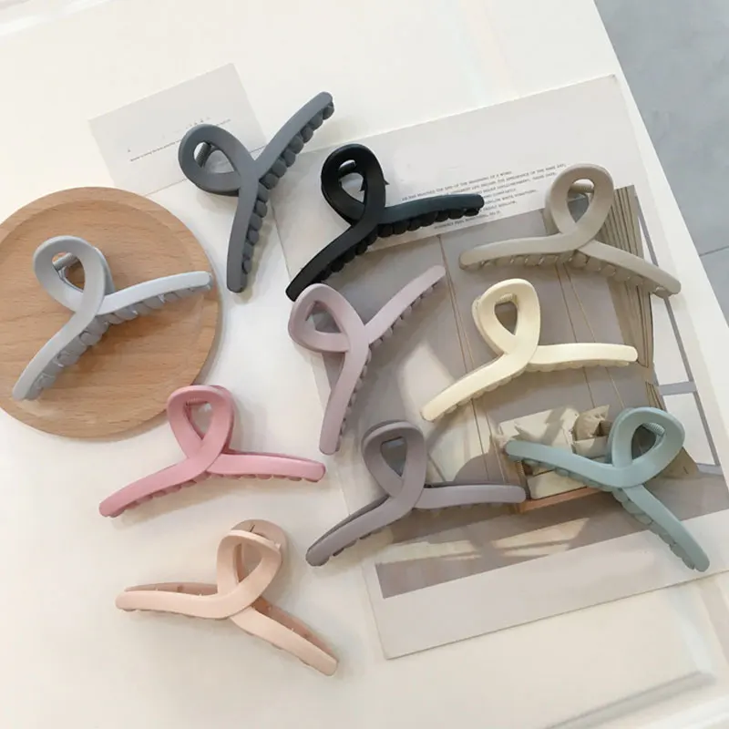 

Acrylic Frosted Elegant Large Matte Multicolor Hairpin Bath Hair Catch Shark Clip For Women Hair Accessories Hair Styling Tool