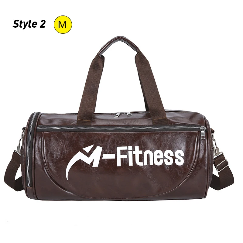 Style 2 Brown M Мужская спортивная сумка для обуви из искусственной кожи, спортивная сумка для женщин, сумки для фитнеса, путешествий, багажа, сумки через плечо, черная, красная, XA686WD - Цвет: Style 2 Brown M