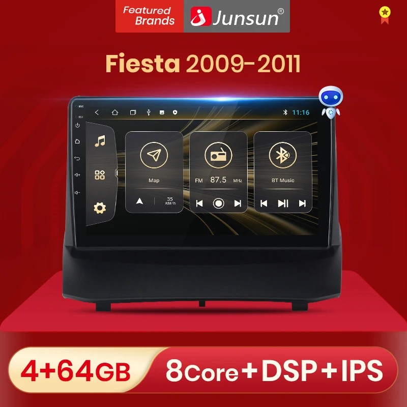 Junsun V1 2G + 32G Android 10 0 DSP для Ford Fiesta 2009 2010 2011 Автомобильный Радио Мультимедиа Видео