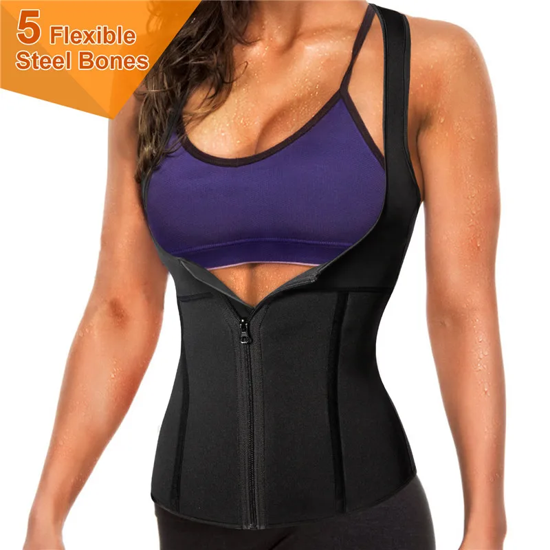 Junlan для женщин компрессионный формирующий жилет на молнии из неопрена