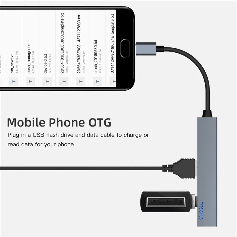 Тип C концентратор 4 порта USB-C к USB 2 0 сплиттер конвертер OTG Кабель-адаптер для Macbook