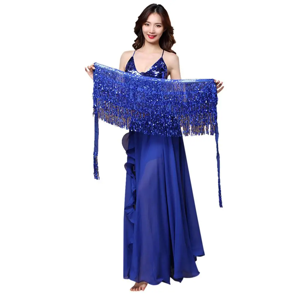 Женский шарфик для танца живота трехрядный аксессуар шарфа юбка с золотистым