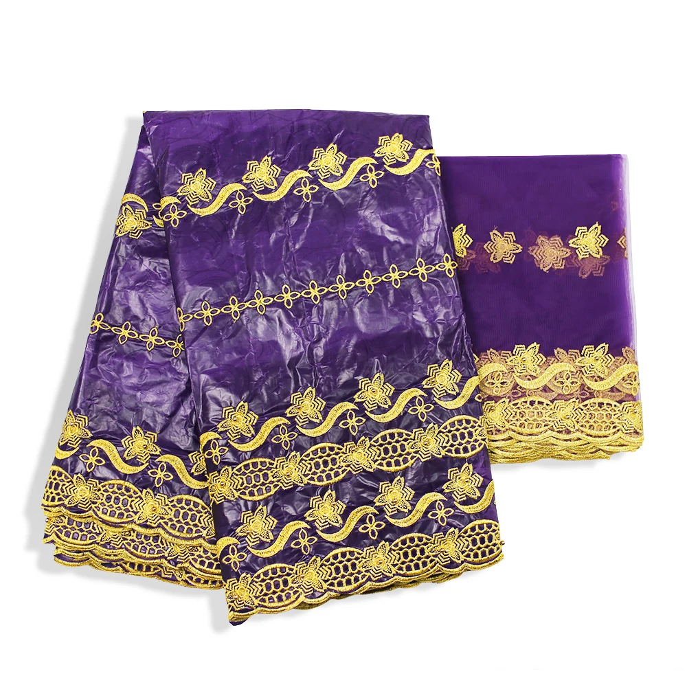 2020 Высокое качество Новый стиль Bazin Riche Brode с 2 ярдов Сетчатое кружево бисером