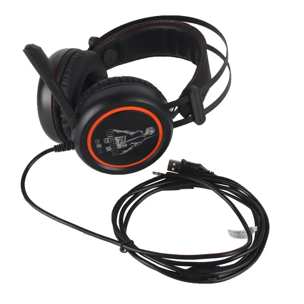 Проводные Игровые наушники A6L USB 7,1 стерео объемный звук над-Ear игровая гарнитура наушники с микрофоном для компьютера геймера