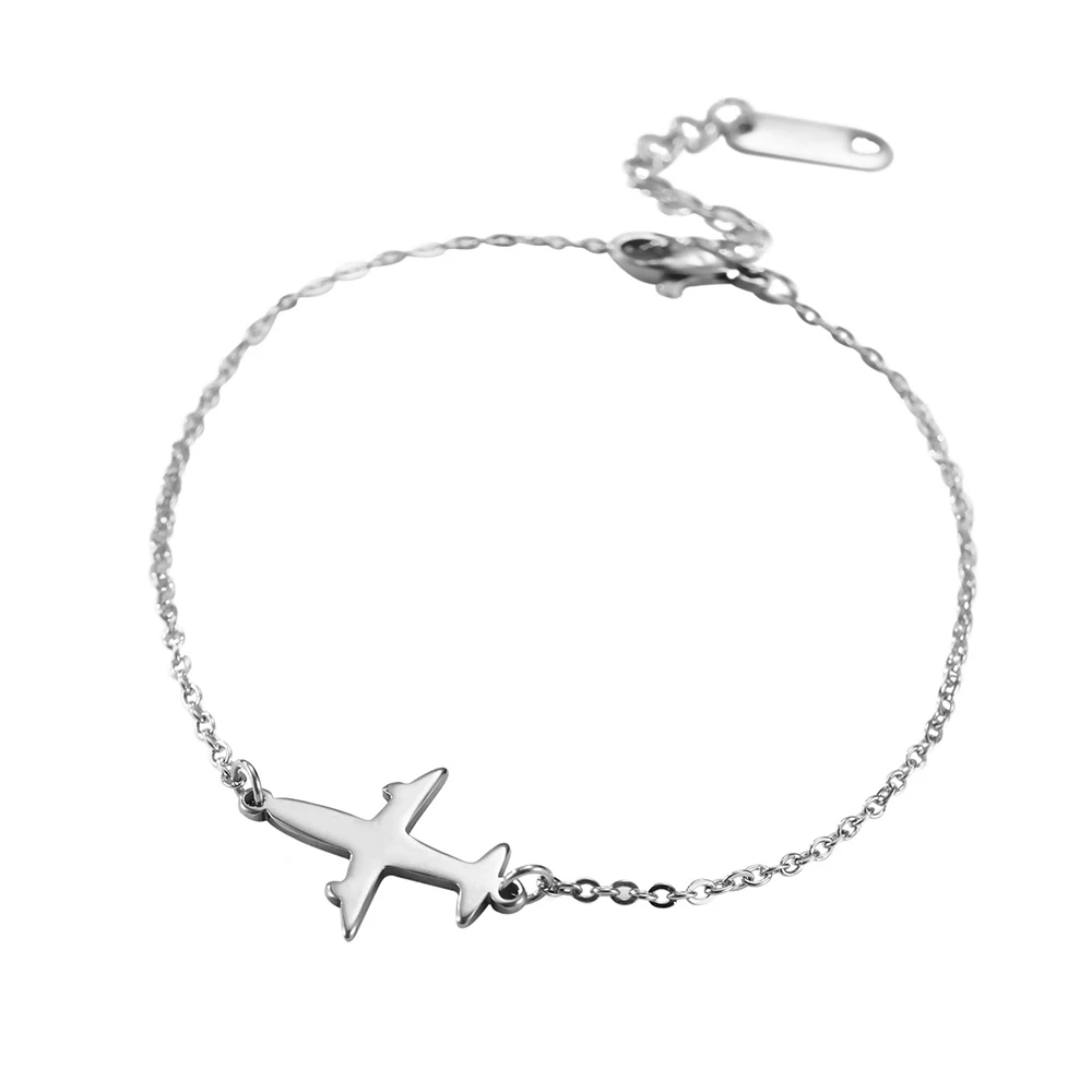 Рыболовный крючок зуб дерево самолет Гора браслет из нержавеющей стали для