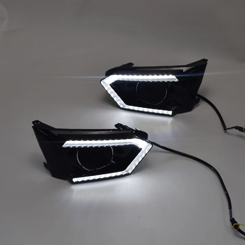 1 PAIR LED Daytime Running Light Waterproof Car 12V DRL fog Lamp with Turn Signal style Relay For Nissan Altima Teana 2019 | Автомобили и