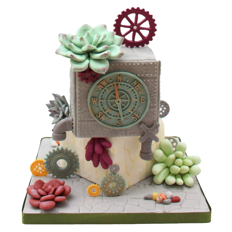 SHENHONG силиконовые помадные формы компасы стимпанк для тортов десертные