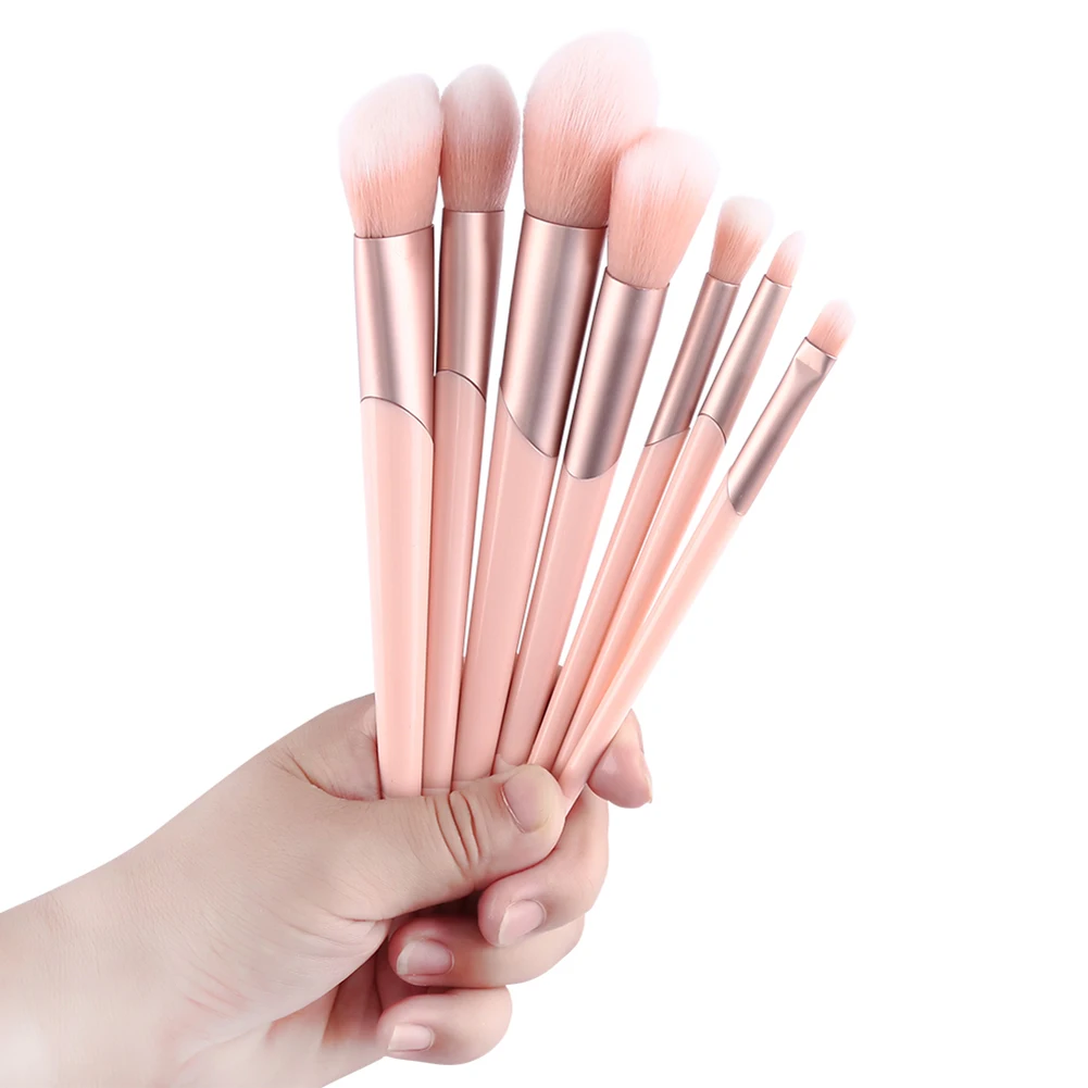 

7PCS/SET Pro Makeup Brushes Kit Cosmetics Foundation Blending Blush Brush Synthetic Fiber Bristles PU Leather Clutch Included