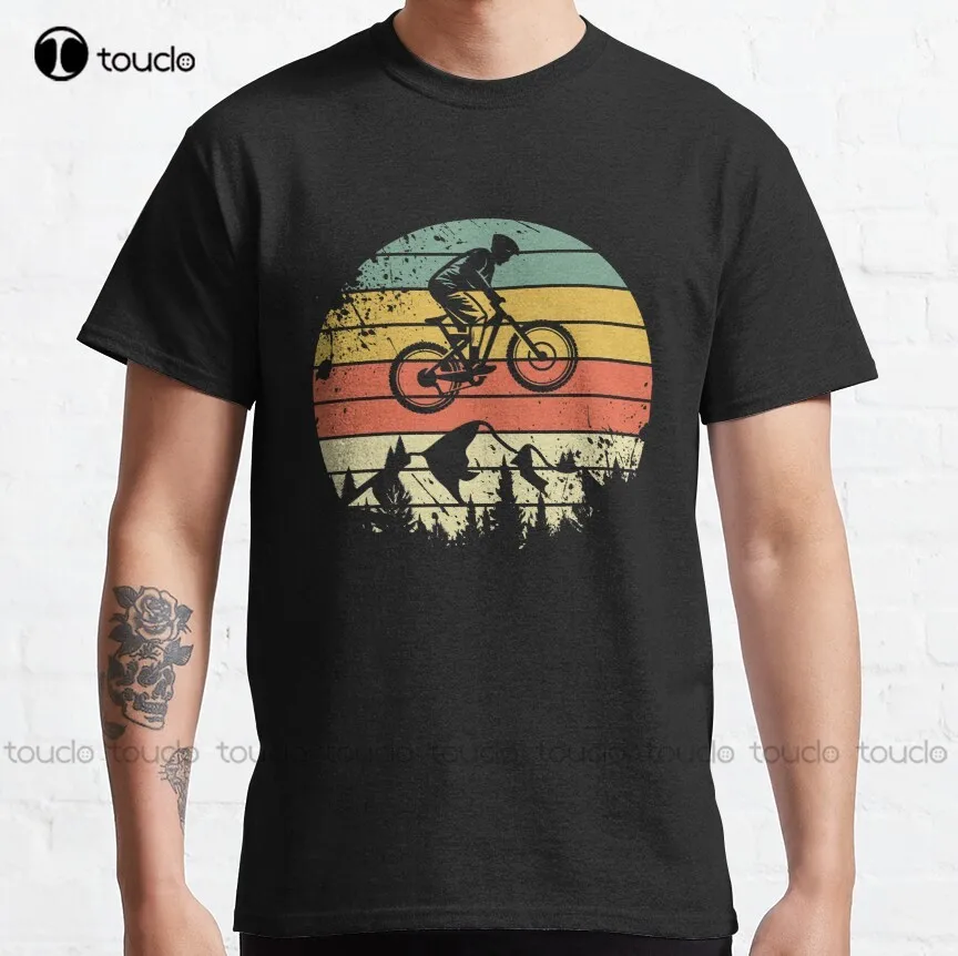 

Mtb Retro Mountain Biking Downhill Vintage Classic T-Shirt Gym Shirt Custom Aldult Teen Unisex Digital Printing Tee Shirt New
