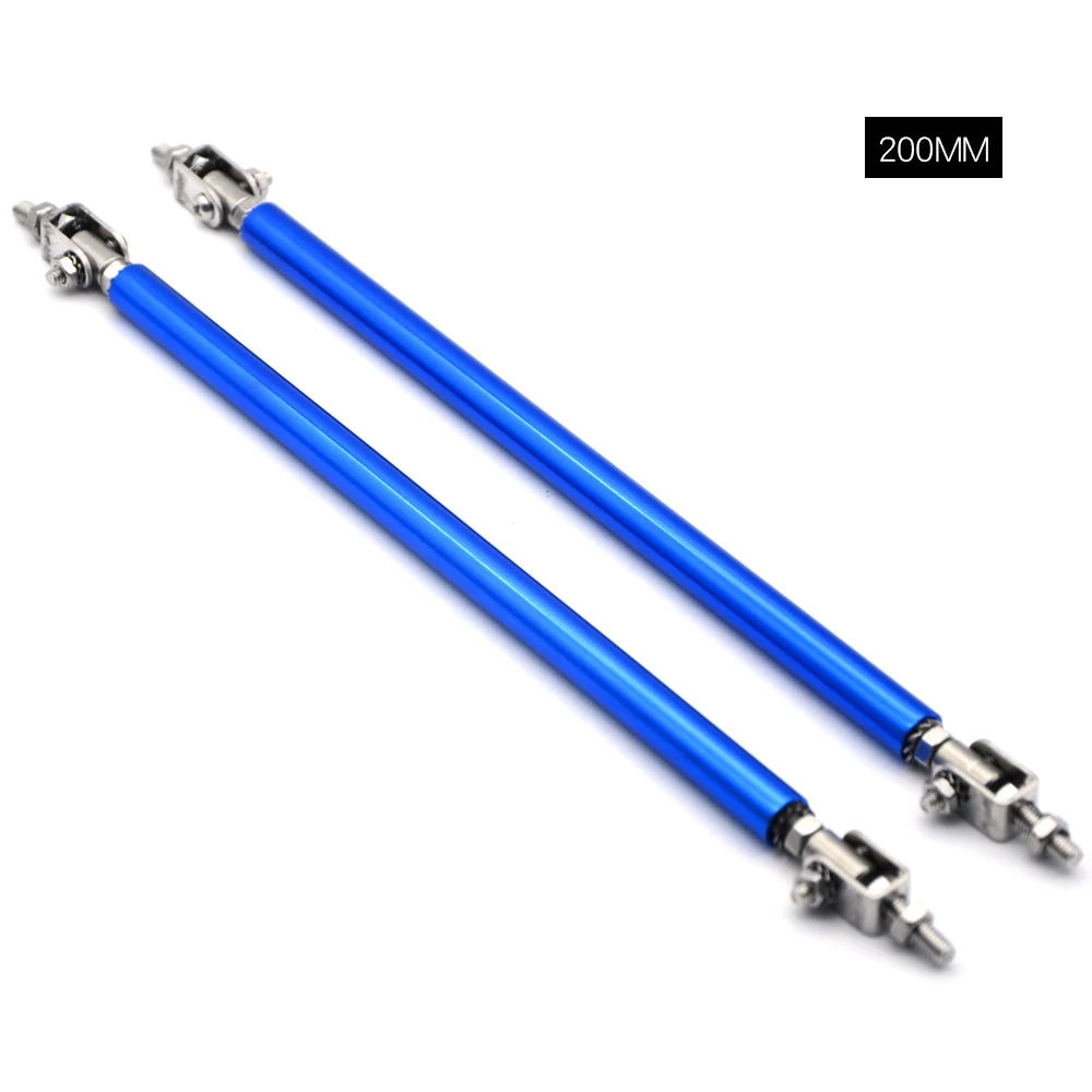 200mm Blue DepoTuning Универсальная регулируемая 75 мм/100 мм/150 мм/200 мм 4 цвета гоночный передний бампер для губ разделительная штанга стойка галстук бар комплект для обслуживания - Цвет: 200mm Blue