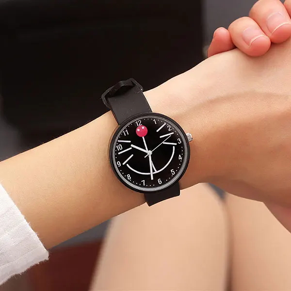 Модные силиконовые часы с кошачьим лицом женские Женские кварцевые наручные для