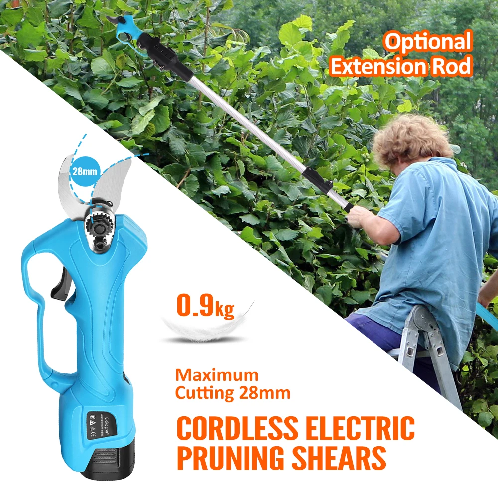 

16.8V Cordless Pruner Lithium-ion 28MM Pruning Shear Efficient scissors Bonsai Electric Tree Branches garden tools electric SC-8