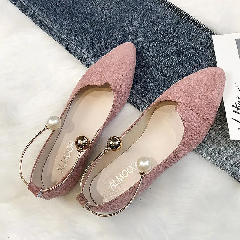 Туфли-лодочки женские на низком каблуке замша кожа заостренный носок