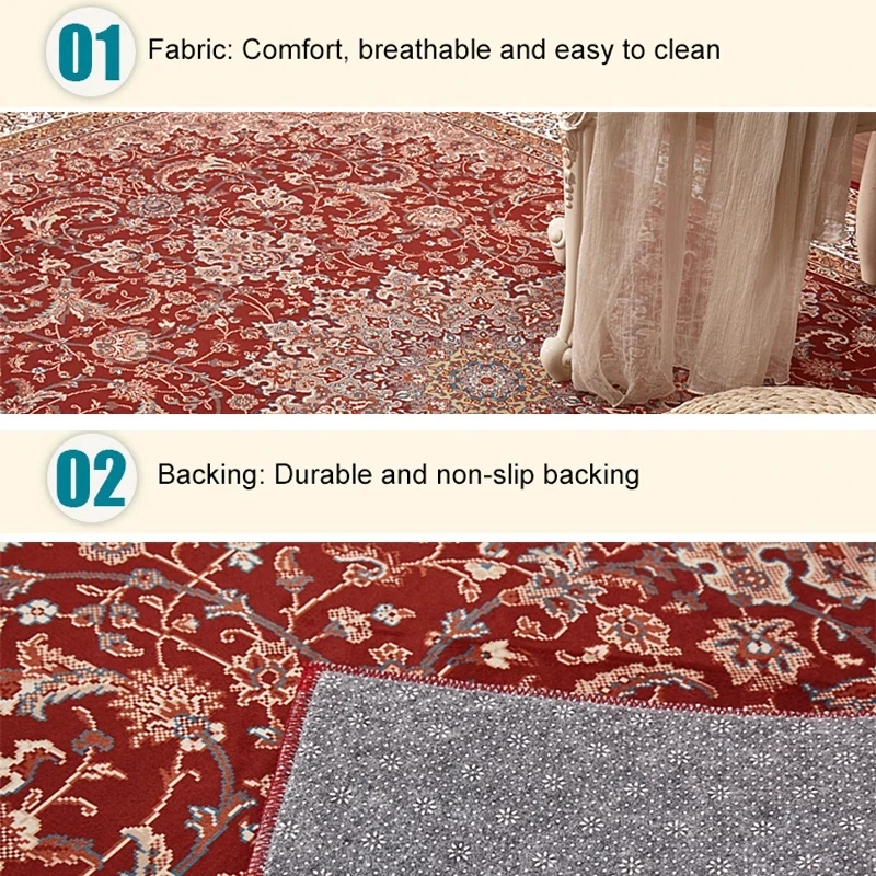 

European Court Style Printed Carpet Mats Large Palace Vintage Carpet Soft Home Mat Modern Living Room Carpet Bedroom Art Decor