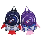 Детский рюкзак с поводком безопасности, милый легкий школьный ранец с 3D рисунком ракеты, сумка для книг унисекс, сумки на ремне для мальчиков и девочек