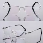 2021 новый классический чистый Титан половина на половину линз Близорукость серебряная оправа для очков очки Oculos De Grau светильник Бизнес очки оправы 53 мм