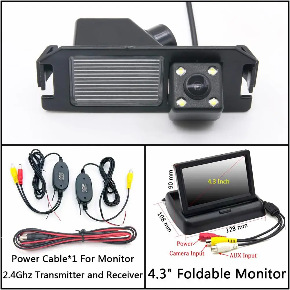 4 LED light Reverse Rear View Camera For kia plcanto Morning Rio 3 Soul MK1 MK2 Niro DE Car Parking Monitor Night Vision - Название цвета: C Wireless 4.3inch F