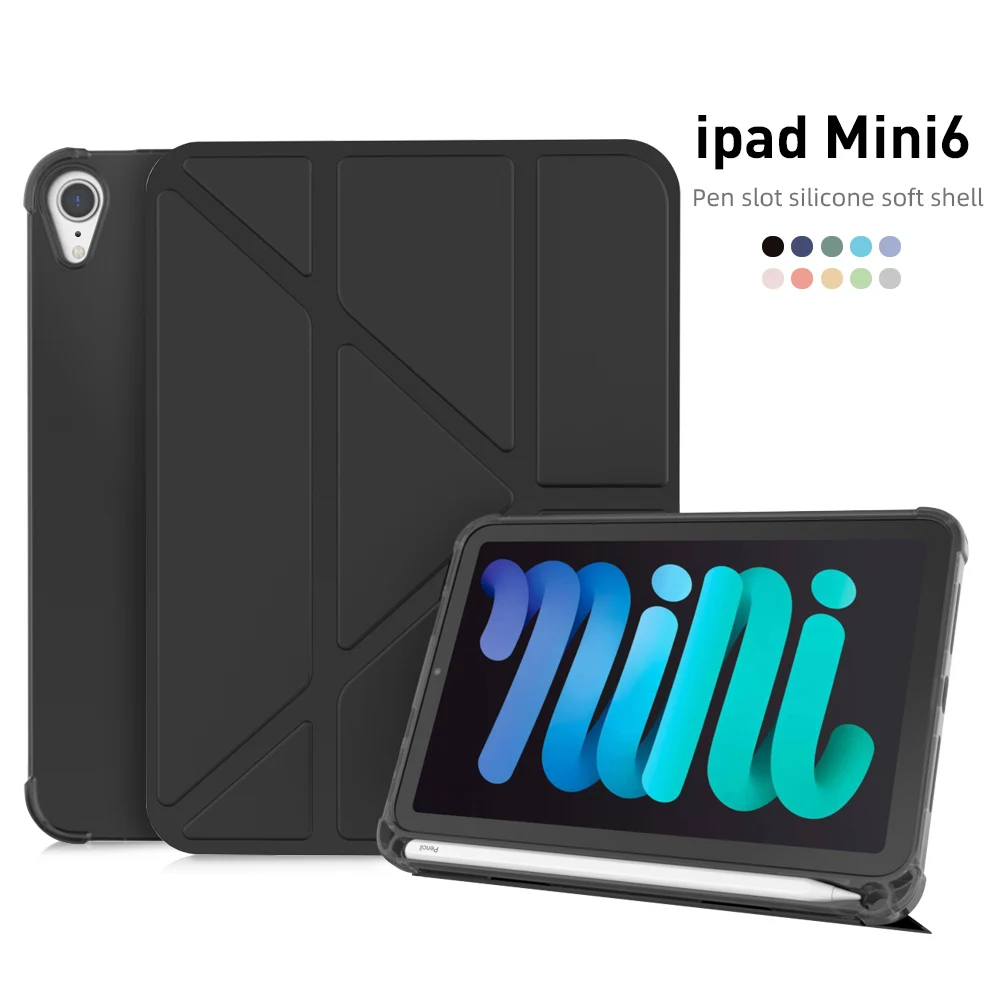 

Чехол-книжка для iPad Mini 6, 8,3 дюйма, 2021, многоугольный умный чехол-подставка с держателем для карандашей, Автоматический Режим сна/пробуждения ...