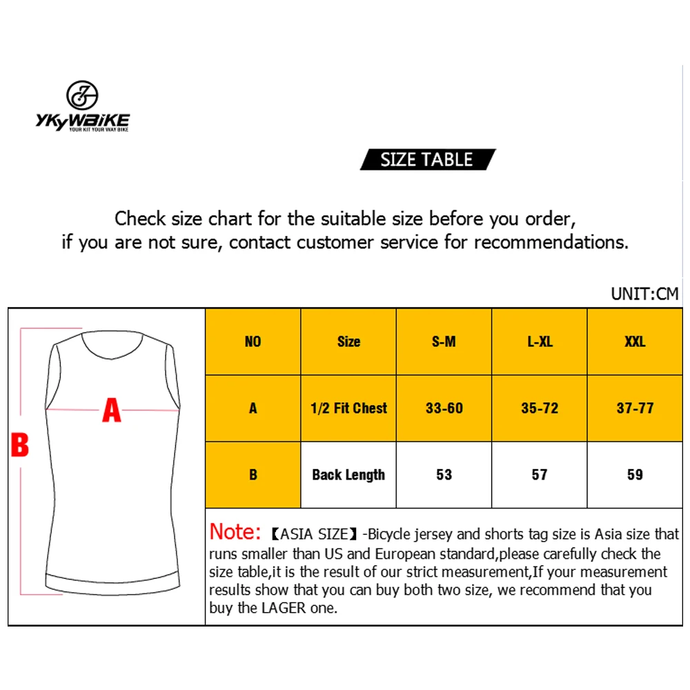 

YKYWBIKE Cycling Vest High Elastici Cycling Base Layer Jersey MTB Road Bike Bicycle Vest Running Sport Cycling Underwear 5 Color