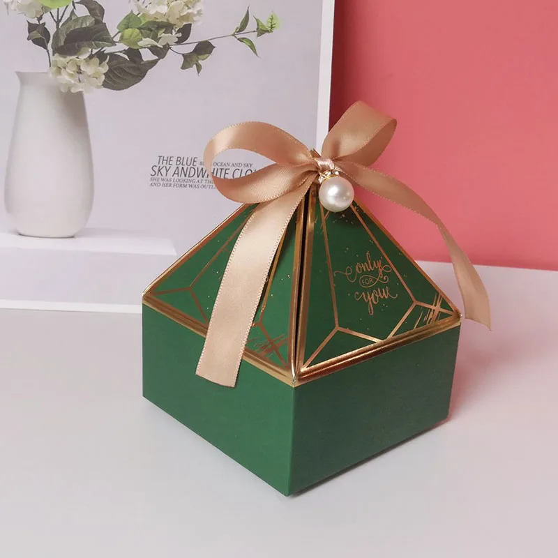 

Tower Bronzing Candy Box Wedding Gift Packaging Box Only For You Chocolate Candy Paper Gift Box For Baby Shower Event Party
