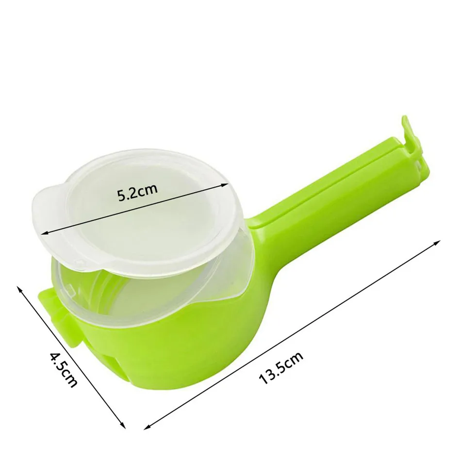 1pcs Seal Pour Food Storage Bag Clip Food Sealing Clip Effect Clamp With Large Discharge Nozzle For Storage Food Kitchen Tools - Цвет: Светло-зеленый