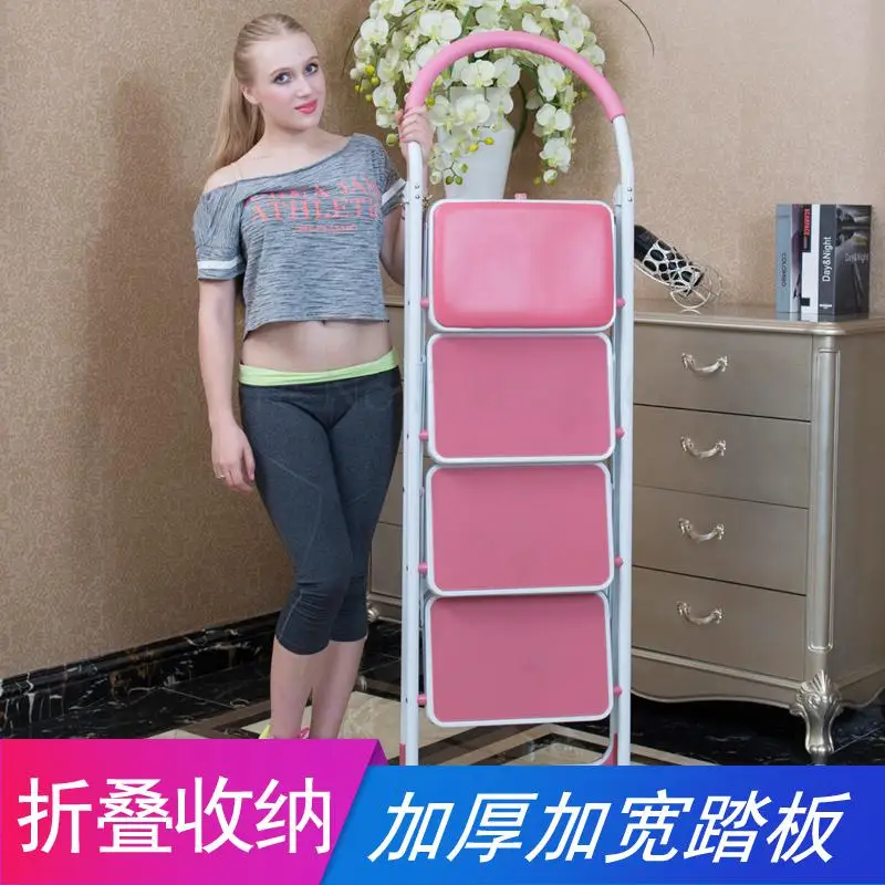 Домашняя лестница складывающаяся утолщенная в елочку домашняя четыре ступеньки