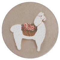 diy knitting wool rug hooking kit handcraft woolen embroidery gift with 15cm embroidery frame punch needle 2020 flowers alpaca