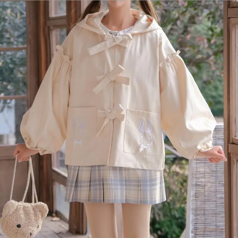 

Fashion Sweet Cute Hoodie Japanese Girls Age Reduction Loose Students All-match Embroidered Jacket