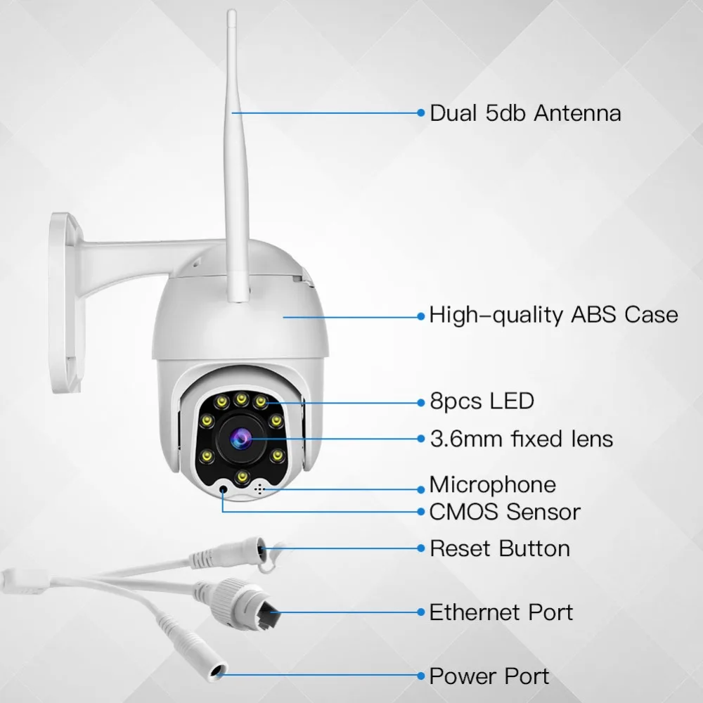 1080P Беспроводная PTZ wifi камера с зумом, скоростная купольная камера безопасности, ip-камера наблюдения, уличная IP66 ip-камера для хранения, CCTV, wifi, облачная ipcam