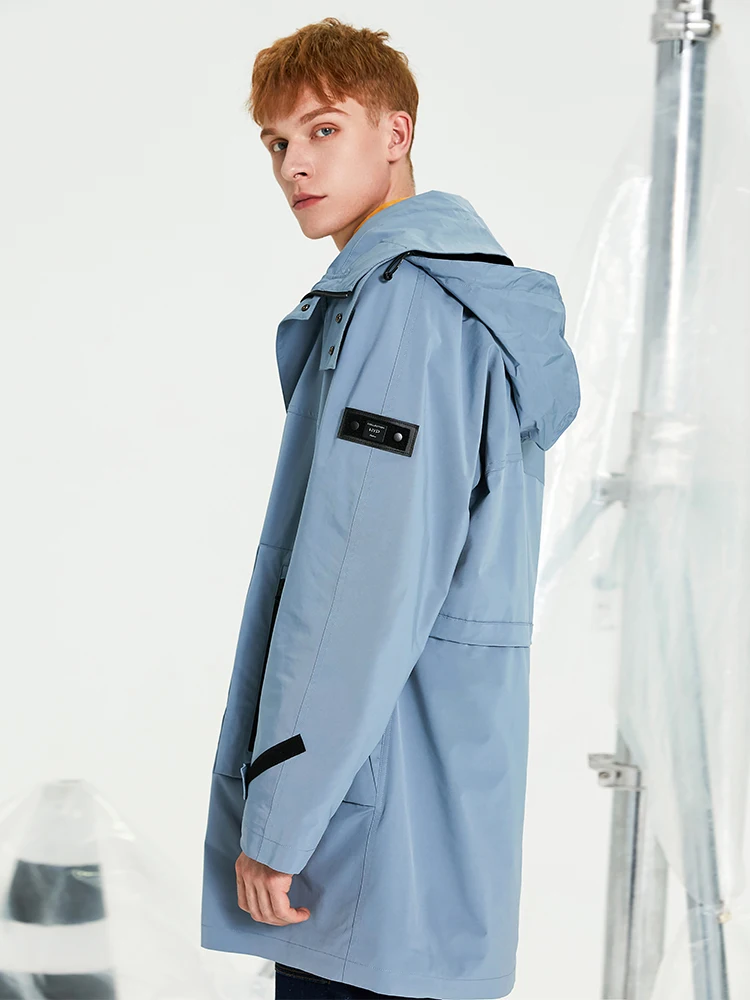 Пионерский лагерь осенняя мода куртка с длинным рукавом Тренч мужской черный