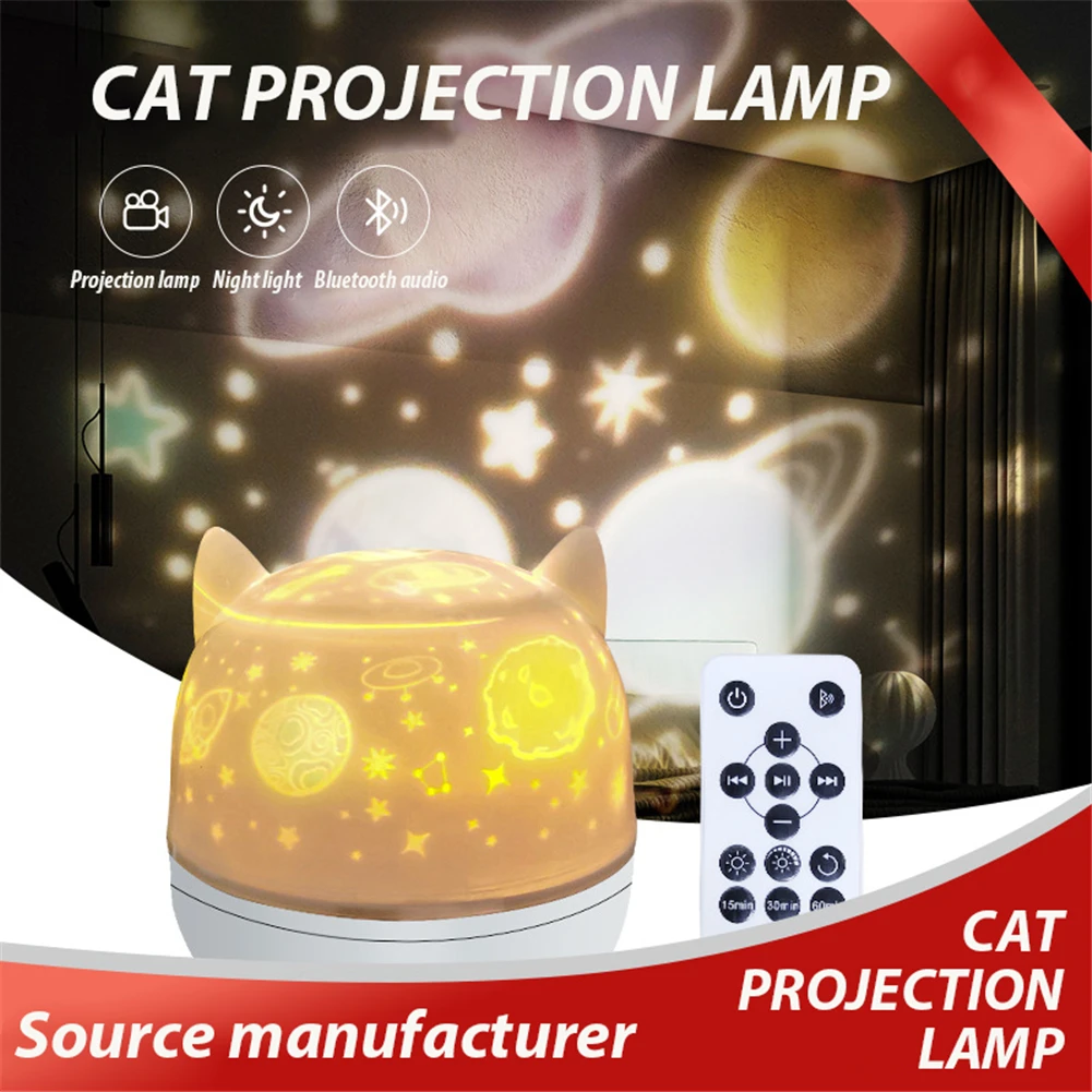 

Kids Star Night Light Rotating Starry Sky Projector Colorful Bluetooth Music Bedside Lamp USB Charging Bedroom Atmosphere Light