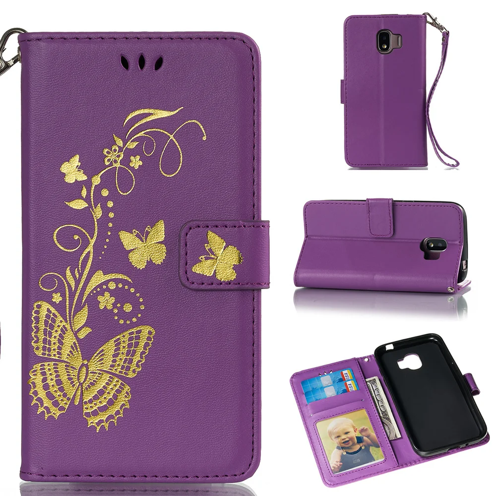 Позолоченный чехол из искусственной кожи с бабочкой мягкий элегантный для