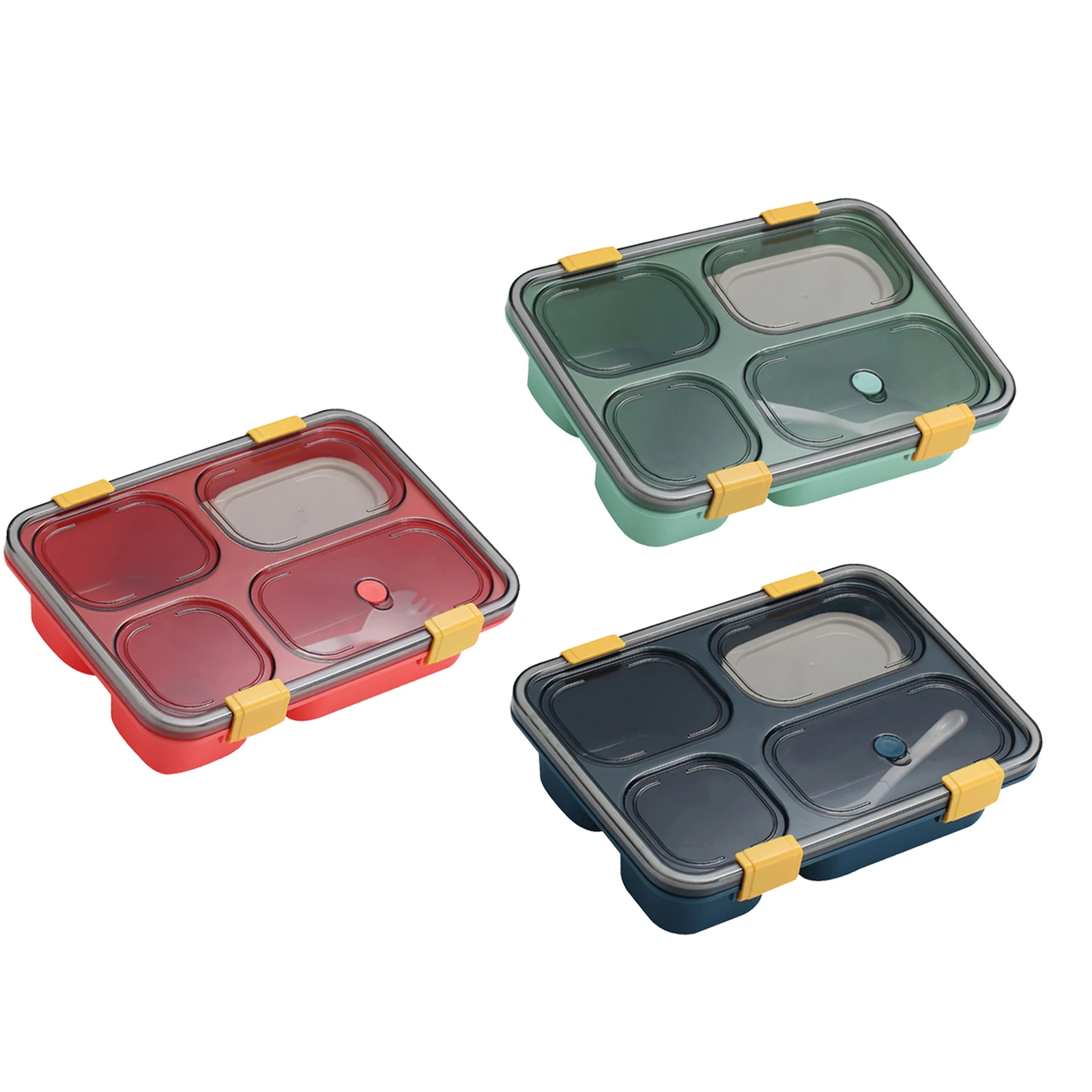 

Контейнеры для ланча с 4 отделениями, с чашей для супа и ложкой, контейнер для хранения еды