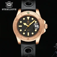 steeldive sport sd1953s mens diving automatic watch bronze case sapphire nh35 movement 300m waterproof alarm relogio masculino