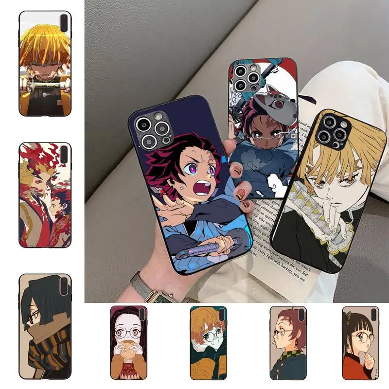 

Cartoon Japan Anime Demon Slayer Phone Case For iPhone 11 8 7 6 6S Plus X XS MAX 5 5S SE 2020 XR 11 pro DIY capa